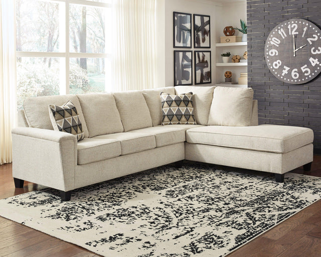 Abinger Natural Chenille 2-Piece Sectional With Chaise 83904S2 - Ella Furniture