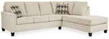 Abinger Natural Chenille 2-Piece Sectional With Chaise 83904S2 - Ella Furniture