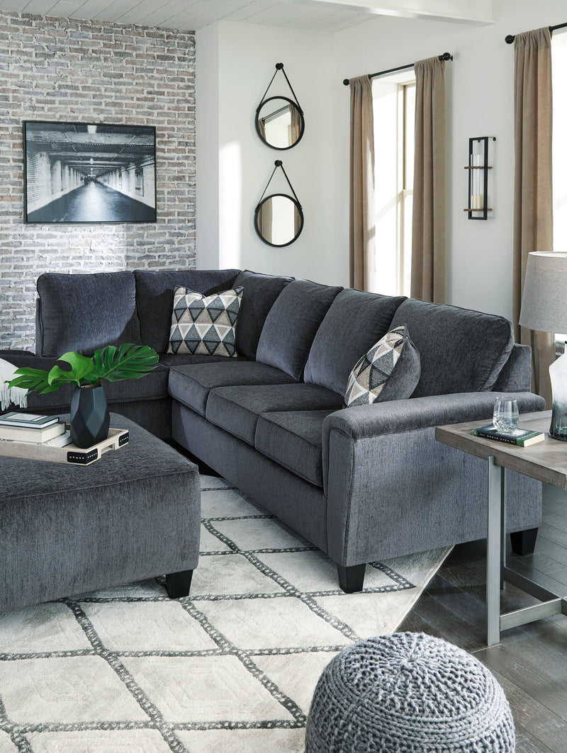 Abinger Smoke Chenille 2-Piece Sectional With Chaise 83905S1 - Ella Furniture