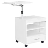Lerma 1-Drawer Adjustable Tray Top Nightstand with Speaker White High Gloss — product image 8