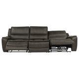 Marcell 3-Piece Transitional Power Reclining Sofa with USB Charging Grey — product image 4