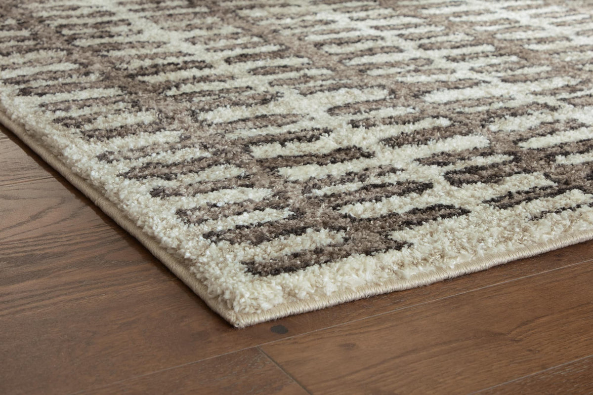 Cartlett White/Taupe/Black Large Rug — detail view