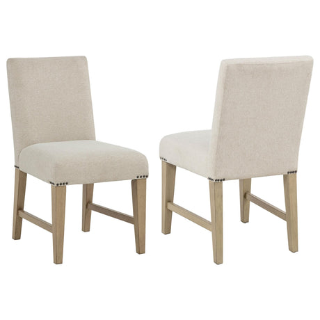 Naser Parsons Side Chair Set of 2 in Beige and Light Oak — product image 2