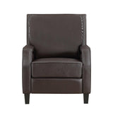 Berenson Dark Brown Modern Transitional Solid Wood And Plywood Faux Leather Recliners - Ella Furniture