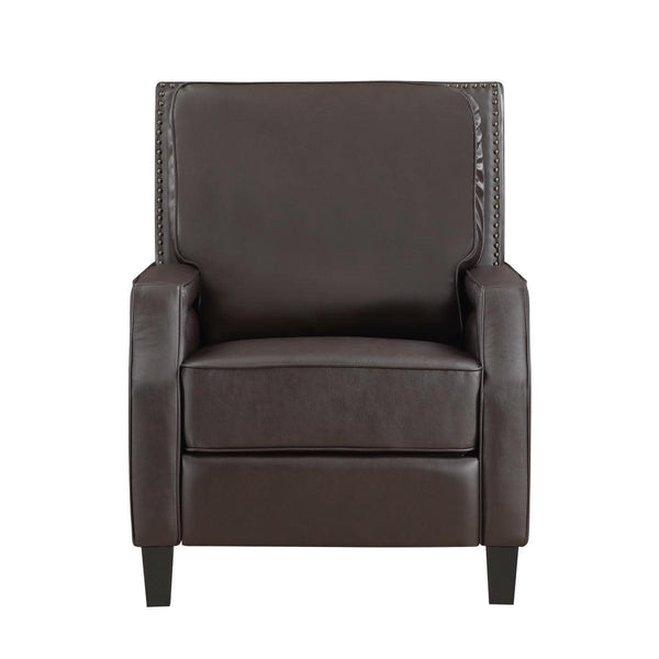 Berenson Dark Brown Modern Transitional Solid Wood And Plywood Faux Leather Recliners - Ella Furniture