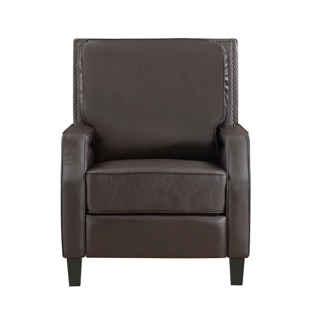 Berenson Dark Brown Modern Transitional Solid Wood And Plywood Faux Leather Recliners - Ella Furniture