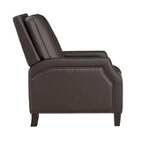 Berenson Dark Brown Modern Transitional Solid Wood And Plywood Faux Leather Recliners - Ella Furniture