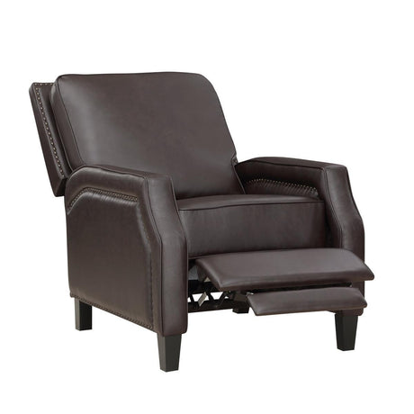 Berenson Dark Brown Modern Transitional Solid Wood And Plywood Faux Leather Recliners - Ella Furniture