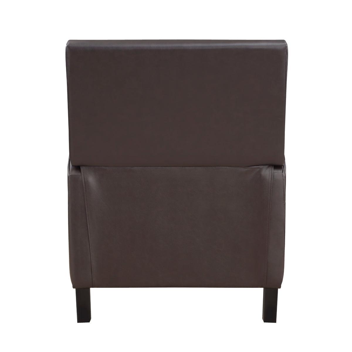 Berenson Dark Brown Modern Transitional Solid Wood And Plywood Faux Leather Recliners - Ella Furniture