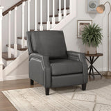 Berenson Gray Transitional Solid Wood And Plywood Chenille Faux Leather Recliners - Ella Furniture
