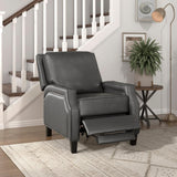 Berenson Gray Transitional Solid Wood And Plywood Chenille Faux Leather Recliners - Ella Furniture