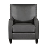 Berenson Gray Transitional Solid Wood And Plywood Chenille Faux Leather Recliners - Ella Furniture