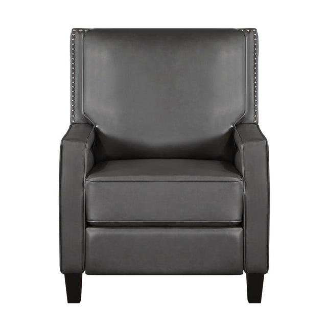 Berenson Gray Transitional Solid Wood And Plywood Chenille Faux Leather Recliners - Ella Furniture
