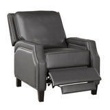 Berenson Gray Transitional Solid Wood And Plywood Chenille Faux Leather Recliners - Ella Furniture
