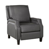 Berenson Gray Transitional Solid Wood And Plywood Chenille Faux Leather Recliners - Ella Furniture