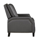 Berenson Gray Transitional Solid Wood And Plywood Chenille Faux Leather Recliners - Ella Furniture