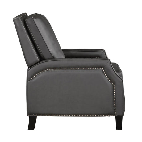Berenson Gray Transitional Solid Wood And Plywood Chenille Faux Leather Recliners - Ella Furniture