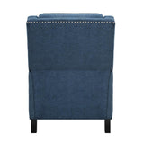 Banks Blue Contemporary Solid Wood And Plywood Textured Fabric Upholstery Recliners - Ella Furniture