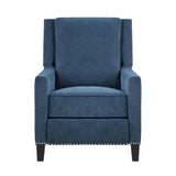 Banks Blue Contemporary Solid Wood And Plywood Textured Fabric Upholstery Recliners - Ella Furniture