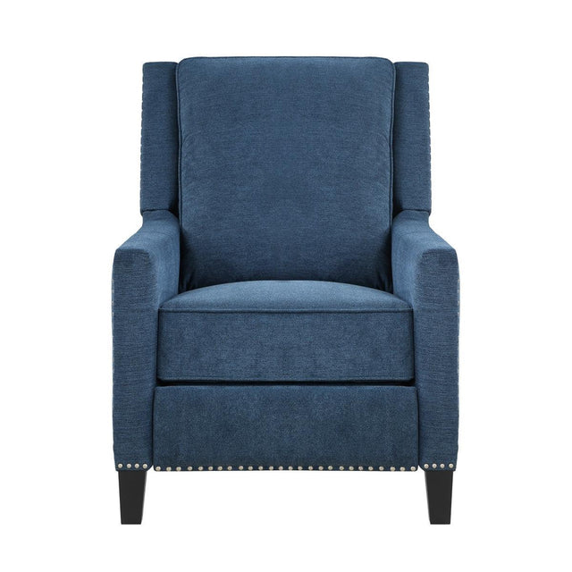 Banks Blue Contemporary Solid Wood And Plywood Textured Fabric Upholstery Recliners - Ella Furniture