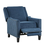 Banks Blue Contemporary Solid Wood And Plywood Textured Fabric Upholstery Recliners - Ella Furniture