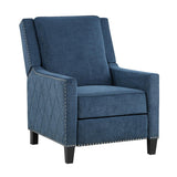 Banks Blue Contemporary Solid Wood And Plywood Textured Fabric Upholstery Recliners - Ella Furniture