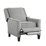 Banks Gray Contemporary Solid Wood And Plywood Textured Fabric Upholstery Recliners - Ella Furniture