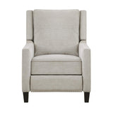 Banks Sand Contemporary Solid Wood And Plywood Textured Fabric Upholstery Recliners - Ella Furniture