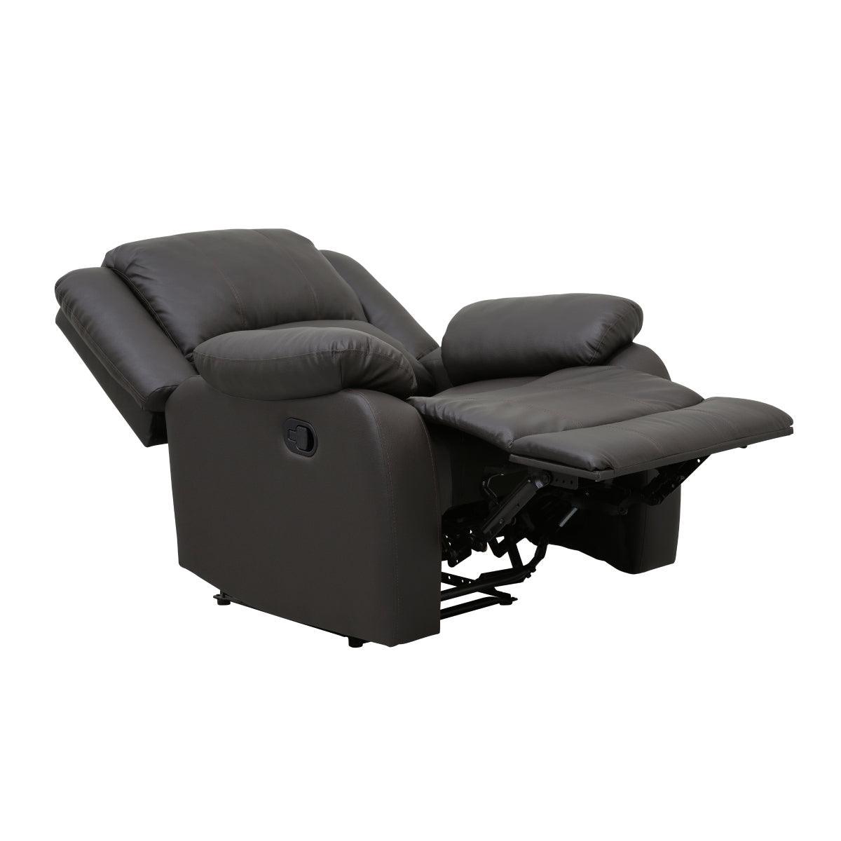 Fairview Dark Brown Transitional Solid Wood And Plywood Polished Microfiber Fabric Recliners - Ella Furniture