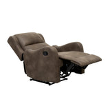 Durant Brown Modern Contemporary Solid Wood And Plywood Metal Faux Leather Upholstery Recliners - Ella Furniture