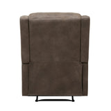 Durant Brown Modern Contemporary Solid Wood And Plywood Metal Faux Leather Upholstery Recliners - Ella Furniture