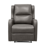 Durant Gray Modern Contemporary Solid Wood And Plywood Metal Faux Leather Upholstery Recliners - Ella Furniture