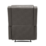 Durant Gray Modern Contemporary Solid Wood And Plywood Metal Faux Leather Upholstery Recliners - Ella Furniture