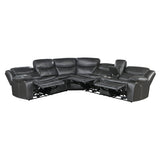 Fargo Dark Gray 3-Piece Power Reclining Sectional with Right Console