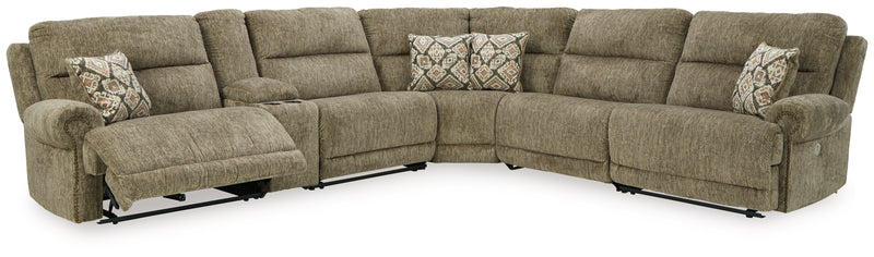 Lubec Taupe Chenille 6-Piece Power Reclining Sectional