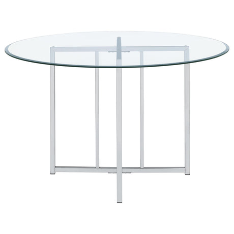 Pace 48-inch Round Glass Top Dining Table Chrome — product image 4