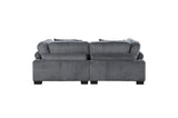 Traverse Gray Cordugoy Fabric Sectional Set