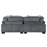 Traverse Gray Cordugoy Fabric Loveseat