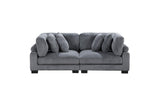 Traverse Gray Cordugoy Fabric Sectional Set