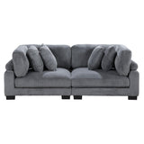 Traverse Gray Cordugoy Fabric Loveseat