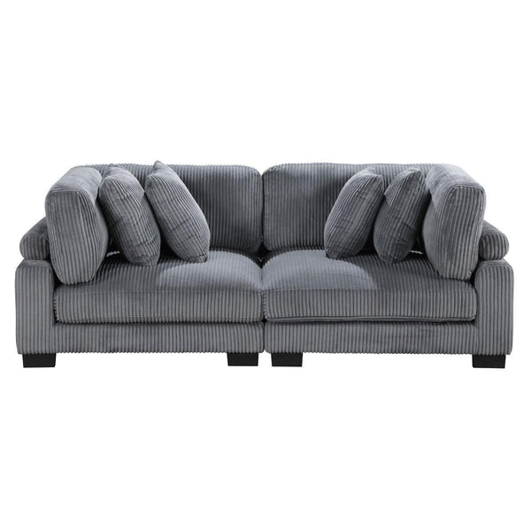 Traverse Gray Cordugoy Fabric Loveseat