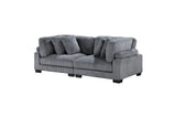 Traverse Gray Cordugoy Fabric Sectional Set