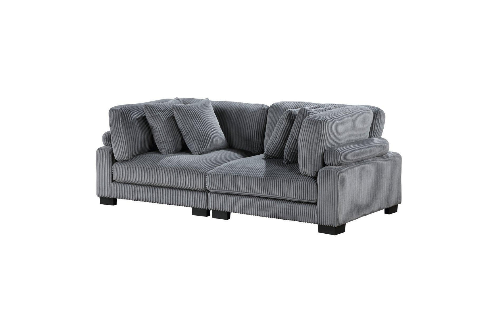 Traverse Gray Cordugoy Fabric Sectional Set