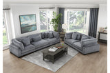 Traverse Gray Cordugoy Fabric Sectional Set