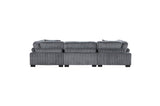 Traverse Gray Cordugoy Fabric Sectional Set