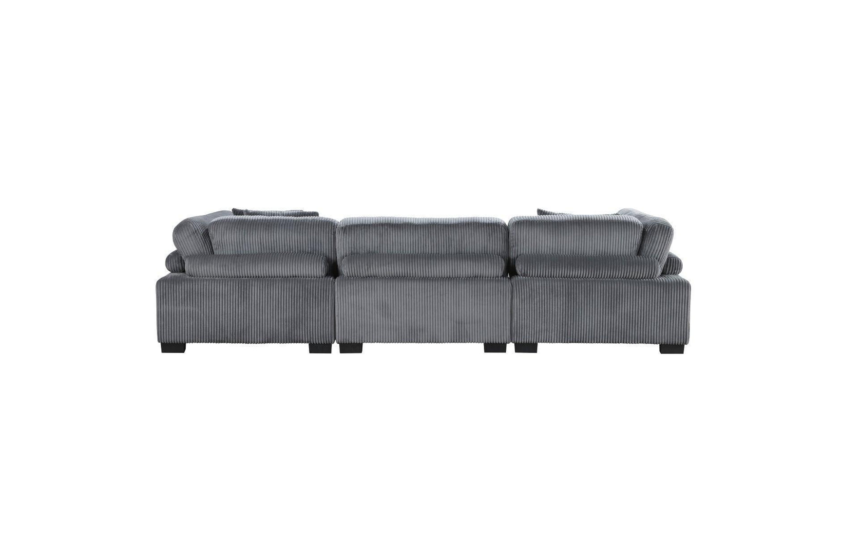 Traverse Gray Cordugoy Fabric Sectional Set