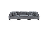 Traverse Gray Cordugoy Fabric Sectional Set