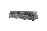 Traverse Gray Cordugoy Fabric Sectional Set