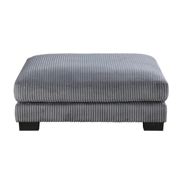 Traverse Gray Cordugoy Fabric Ottoman
