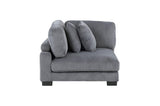 Traverse Gray Cordugoy Fabric Sectional Set
